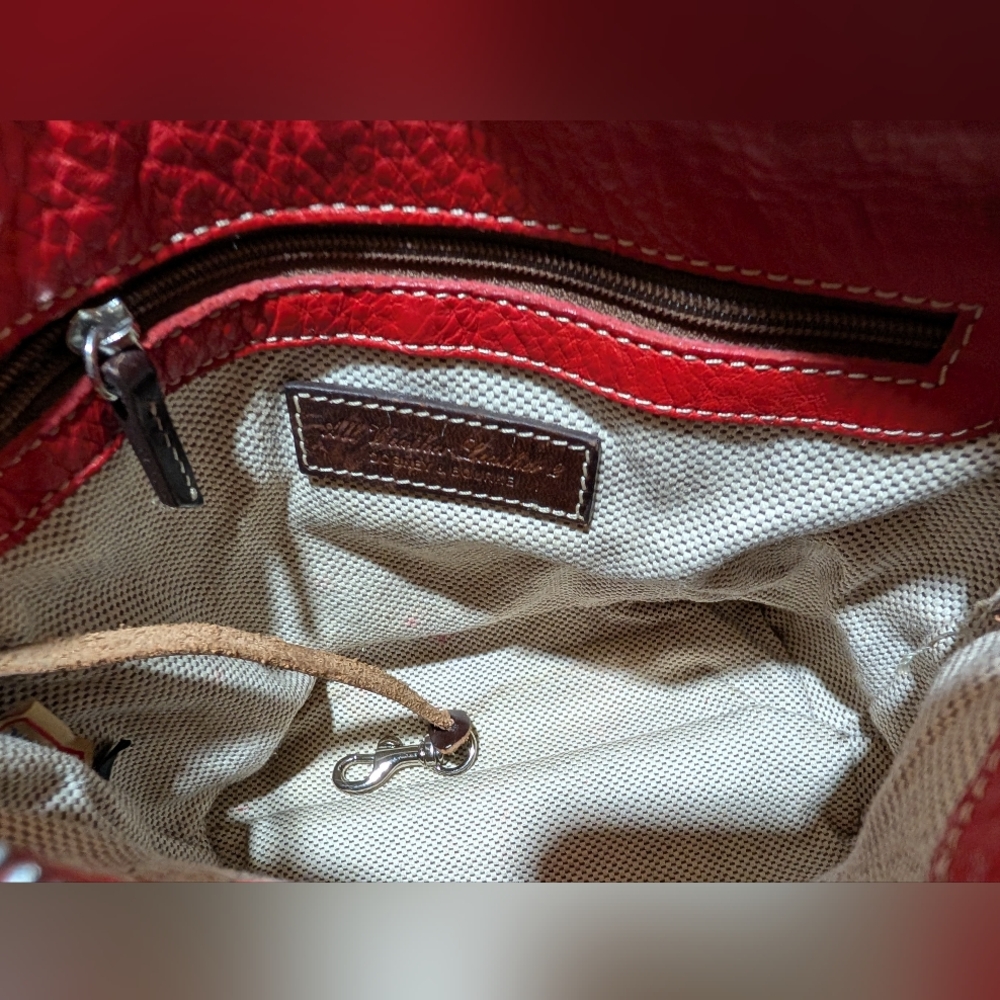 Dooney & Bourke Red Leather Shoulder Crossbody Bag In Good Preowned Condition! - Picture 7 of 12